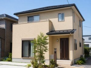 落ち着いた明るいベージュの一般住宅